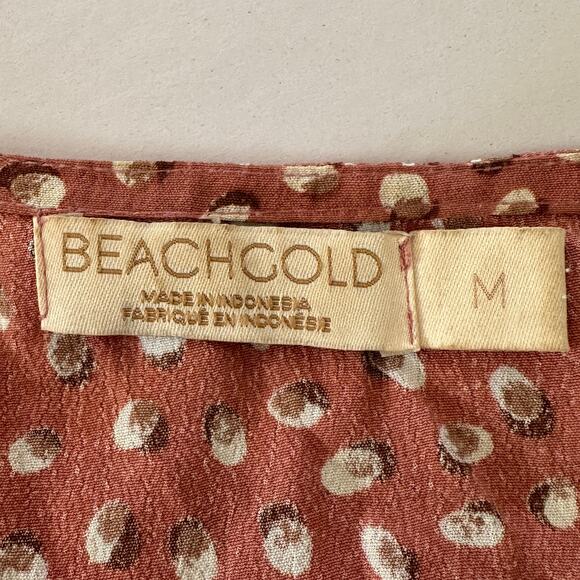 BEACHGOLD | Mauve printed Bell Sleeve Wrap Dress Beach Dress | Size Medium - Picture 7 of 7